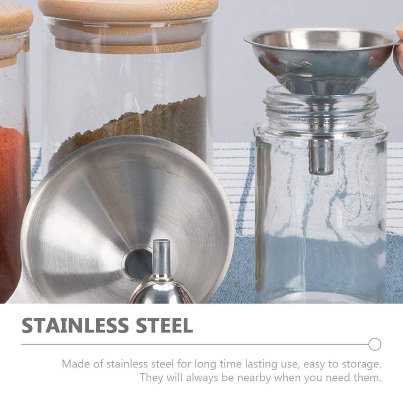 Stainless Steel Mini Funnels Set of 5 for Jam Spice Powder Kitchen Bottles Jars - Image 5